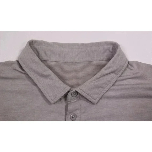 Lululemon Light Gray Performance Tech Golf Polo Shirt Men's Small - Picture 5 of 6